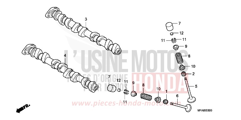 CAMSHAFT/VALVE for CBF1000 ABS QUASAR SILVER METALLIC (NHA48) from 2008